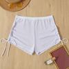 Yousheng Side Drawstring High Waist Elastic Waistband Swimming Trunks Women See-through Bikini Shorts Beachwear