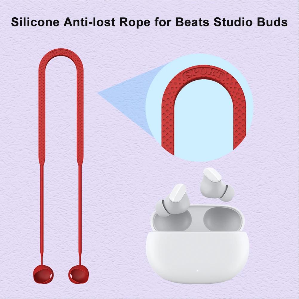 Ремешок для наушников для Beats Studio Buds Ремешок против потери Силиконовый шнурок для Bluetooth-совместимых наушников Силиконовый шнурок