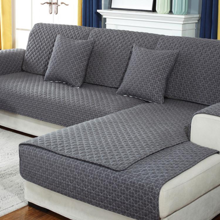 Чехлы на диван для гостиной, грязеотталкивающий чехол для дивана, серый цвет, плюшевая подушка, мебельный чехол, угловой диван, полотенце