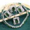 Europe and The United States Hot Zircon Bracelet Necklace Earrings Lady Jewelry Set Emerald