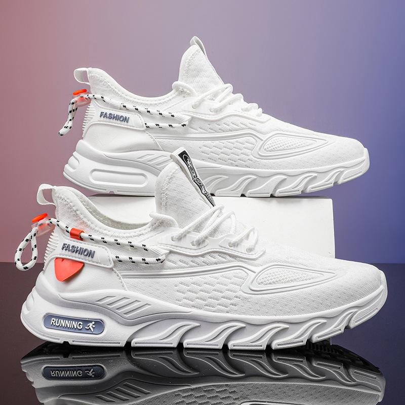 Men's Shoes Autumn Wear Thin Fly-woven Mesh Breathable Casual Versatile Sports Youth Soft Sole Wear-resistant Dad Shoes