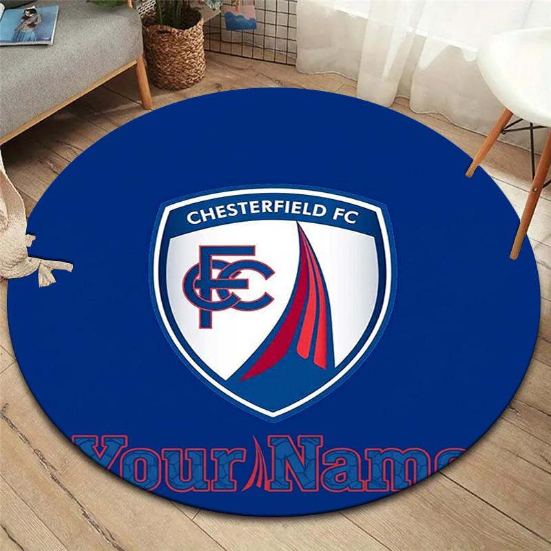 Chesterfield Fc Crest Custom Name Round Area Rug Carpet Rug For Living Room Bedroom Sofa Playroom Decor Nonslip Floor Mat