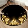 Golden Rose Pattern Circular Floor Mat Kitchen Hallway Carpet Bedroom Living Room Bedroom Soft Carpet Non-slip Carpet Home Decor