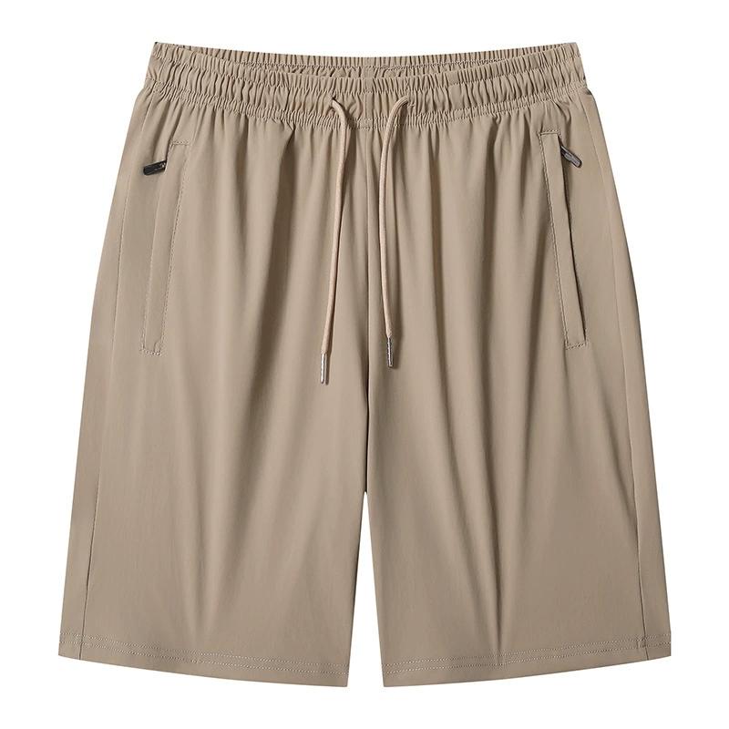 Летние шорты Ice Silk для мужчин, спортивные и повседневные, свободные шорты больших размеров средней длины, летние пляжные шорты Five Quarter для мужчин