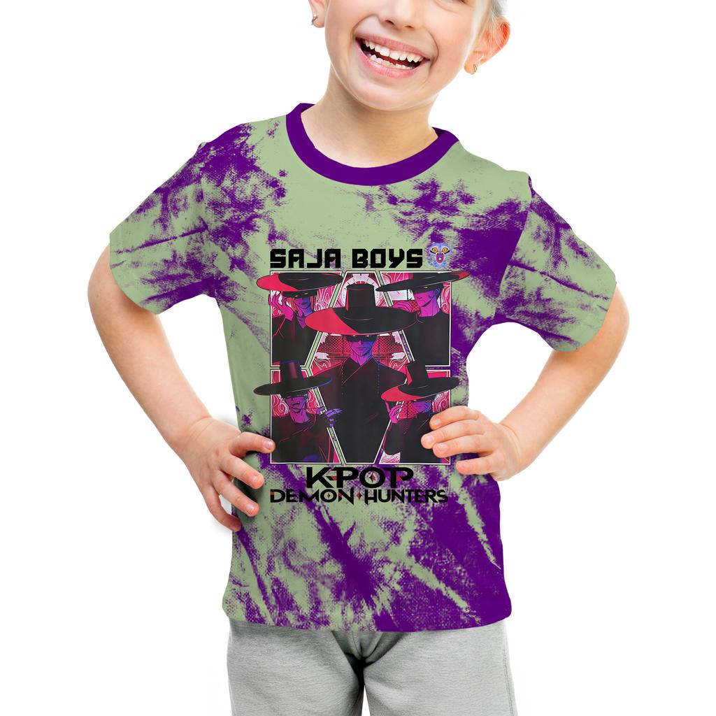 Boys Cartoon Printed Casual T-Shirt Crew Neck Fashion Short Sleeve Top Children's Clothing T-Shirts Boys