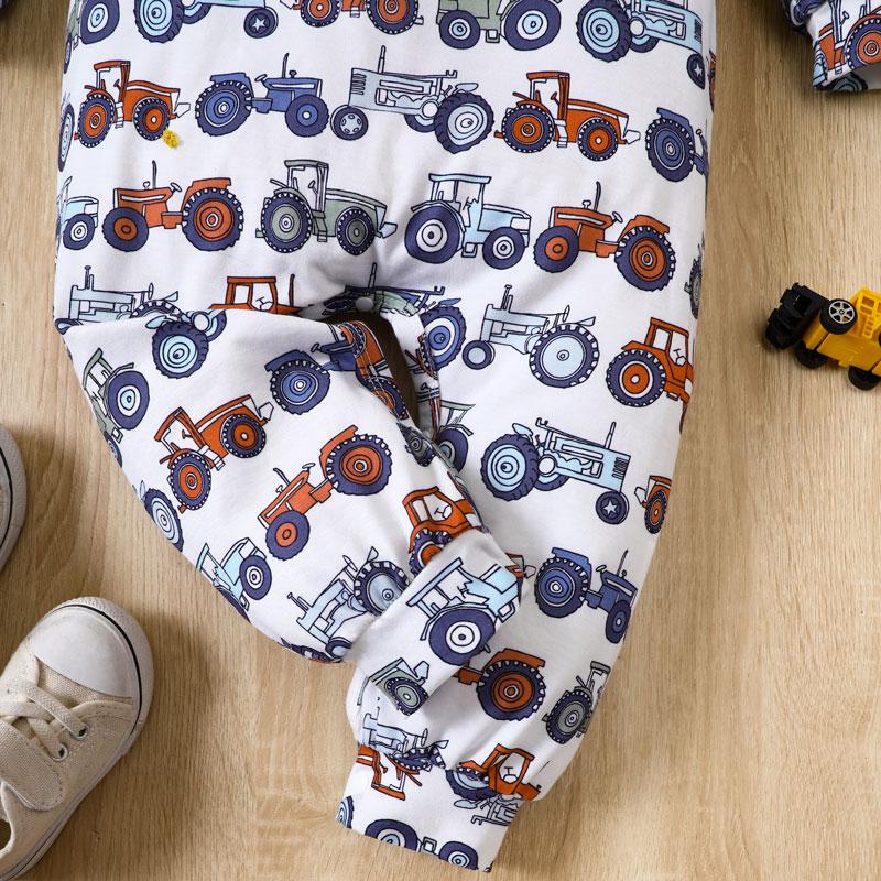 Милое боди для маленьких мальчиков и девочек, боди с мультяшным принтом автомобиля, нижняя часть шеи, боди с длинными рукавами, весенне-осенний игровой костюм для новорожденных, От 0 до 24 месяцев