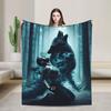 Волчонок Плед Коралловый Флис Плюшевый Фильмы Супер Теплый Плед для Самолета Путешествий Спальни Одеяло