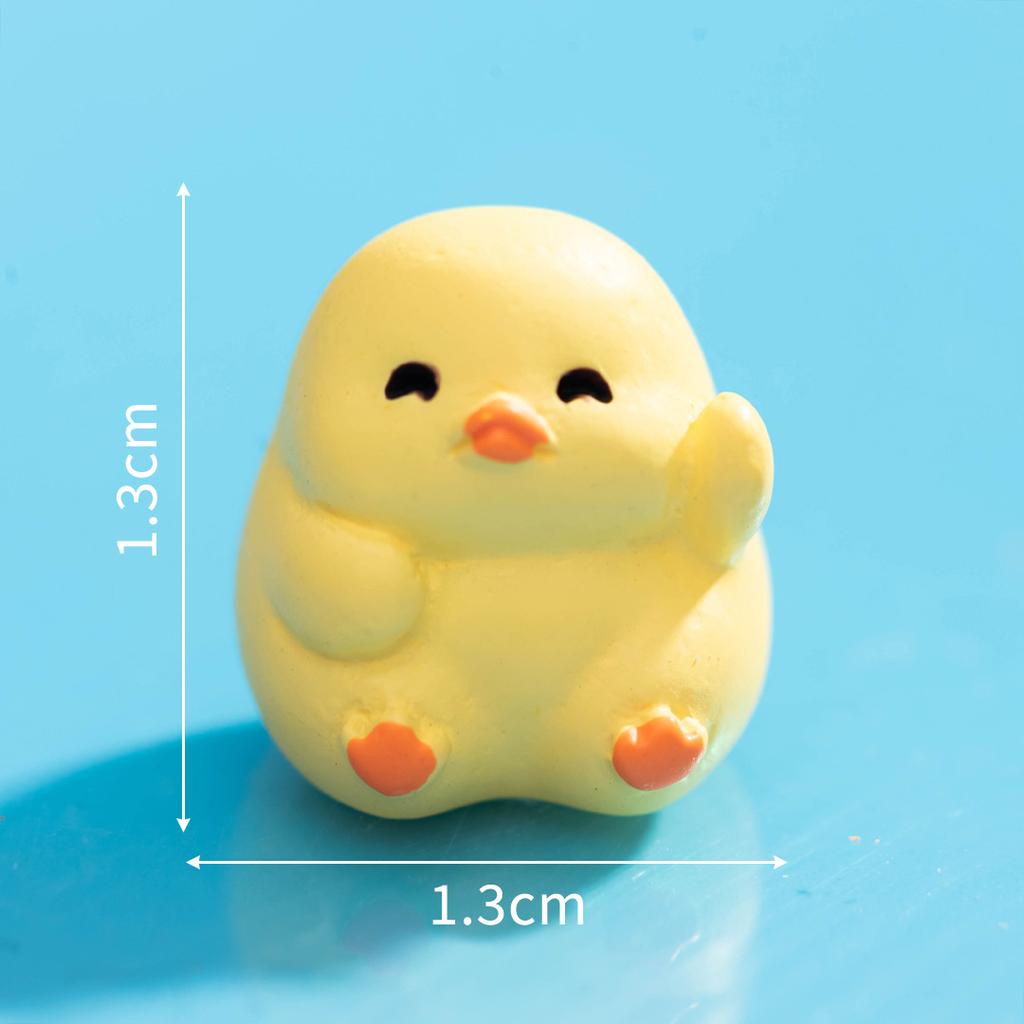 Микропейзаж мультфильм милый маленький желтый утенок фигурка украшения своими руками декоративные аксессуары офисный стол смоляные украшения