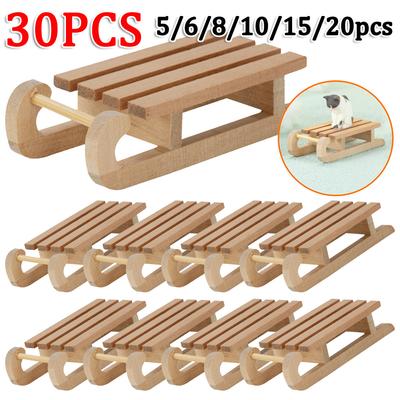 Мини-симулятор снежных саней ручной работы 1/12 деревянные сани настольные поделки домашний декор поделки снежные сани орнамент без запаха для кукольного дома