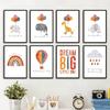 Boho Balloon Rainbow Sun Elephant Giraffe Whale Nursery Wall Art Canvas Painting Posters And Print Wall Pictures Kids Room Decor