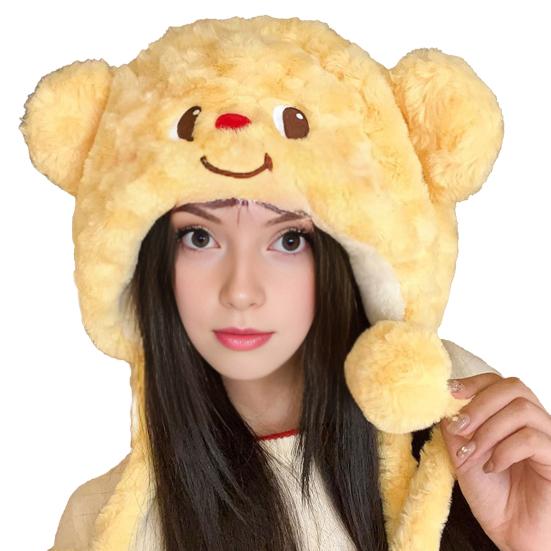 Женская шапка в форме лисьих ушек, утолщенная плюшевая теплая зимняя шапка с дизайном шарфа, для активного отдыха