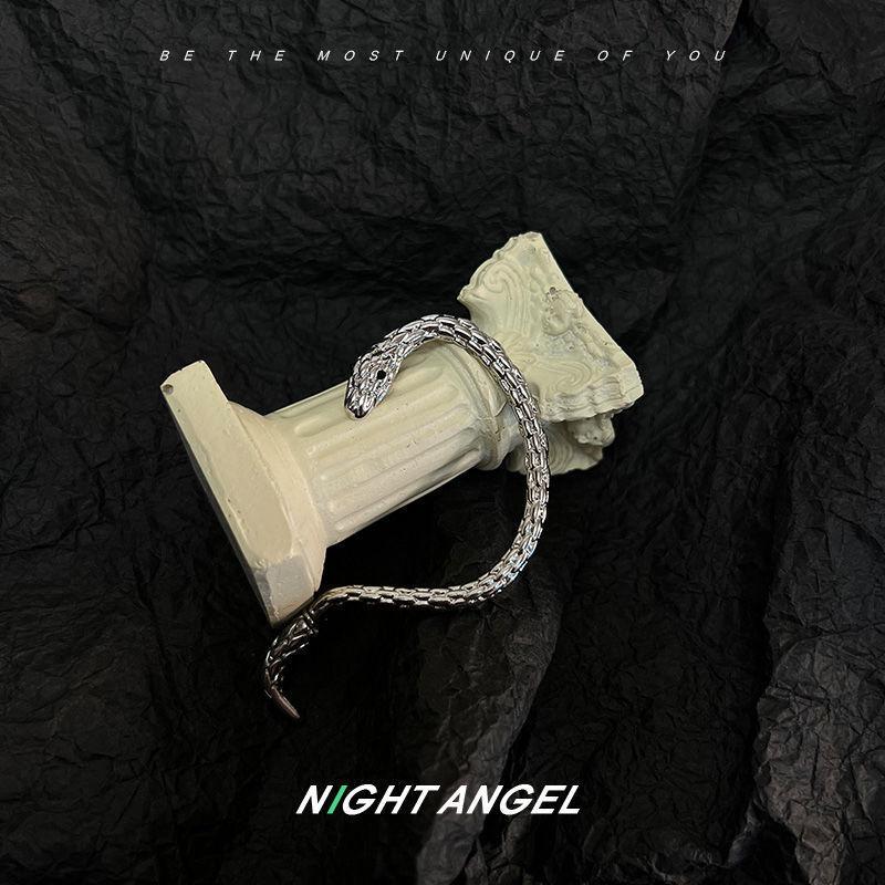 Серебряные Панк Серьги-гвоздики Змеи - Холодный Стиль Европейский и Американский Нишевые Каффы для Ушей для Пар, Модные Темпераментные Украшения