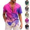 Men's Hawaiian Printed Button Short Sleeve Shirts Men's Casual Fashion Short Sleeve Shirts