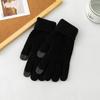 Winter Knit Gloves Plus Thick Fleece Lined Warm Cycling Gloves For Outdoor
