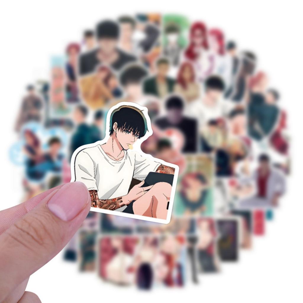 54pcs Suitcase Stickers Waterproof Stickers Scooter Computer Tablet Cartoon Decoration