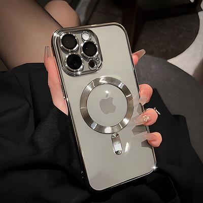 Модные магнитные чехлы для iPhone 15 14 13 12 11 Pro Max Plus для чехла Magsafe с покрытием, прозрачный мягкий силиконовый чехол для беспроводной зарядки