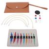 9 Pairs Circular Knitting Needle Set Interchangeable with Case Stainless Steel for Beginners