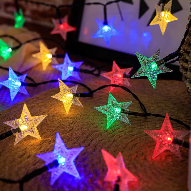 Outdoor Solar Star String Lights