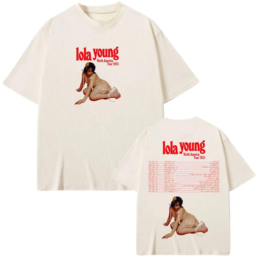 LOLA YOUNG Tour T-shirt Graphic Printing Hip Hop Cotton Tee-shirt High Quality Punk Soft Tshirt Ropa Hombre Gothic Clothing