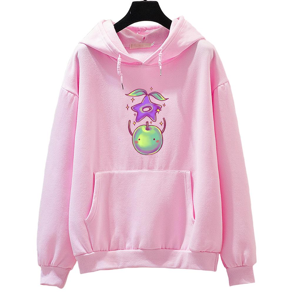 Stardew Valley Junimo Pattern Hoody Women Fashion Long-sleeve Sweatshirts Cute Cartoon Graphic Hoodie Comfortable Casual Tops