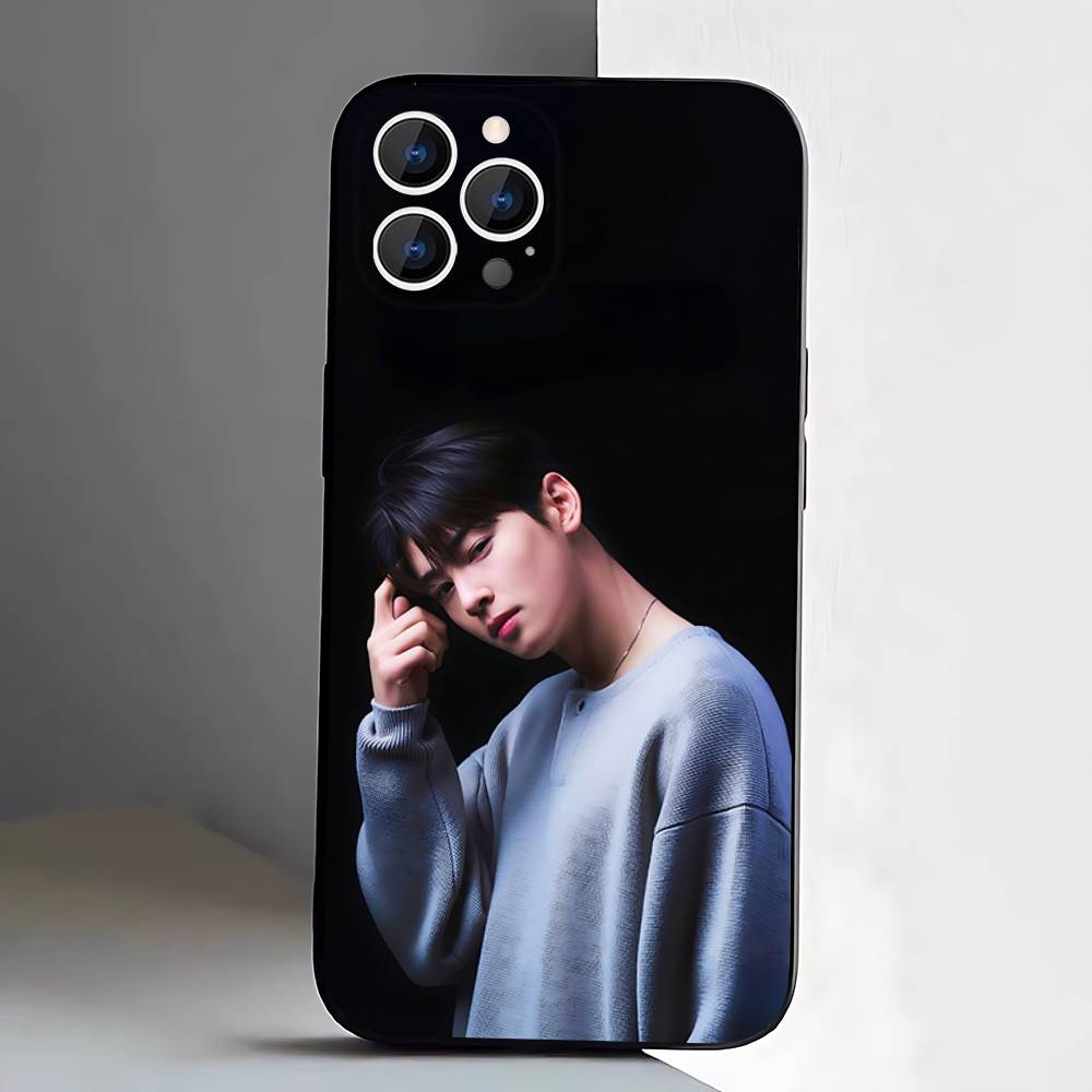 Чехол для телефона Cha E-EunWoo для iPhone 17,16,15,14,13,12,11,Pro,XS,Max,XR,Plus,E,SE4,Mini Черный Мягкий Чехол