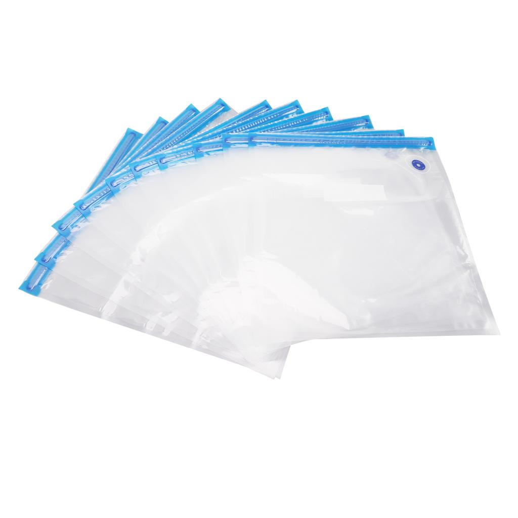 10Pcs Food Vacuum Bag Odorless Space Saving Vacuum Bag with Pump for Home Sup market
