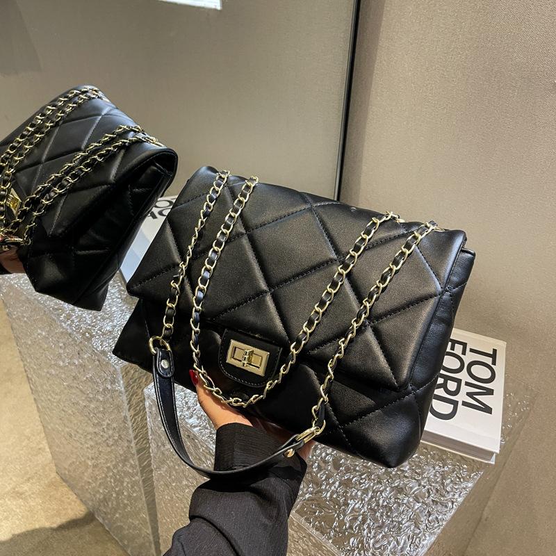 Large-capacity Bag Women's Summer New Diamond Chain Bag High-grade Texture Shoulder Underarm Messenger Bag