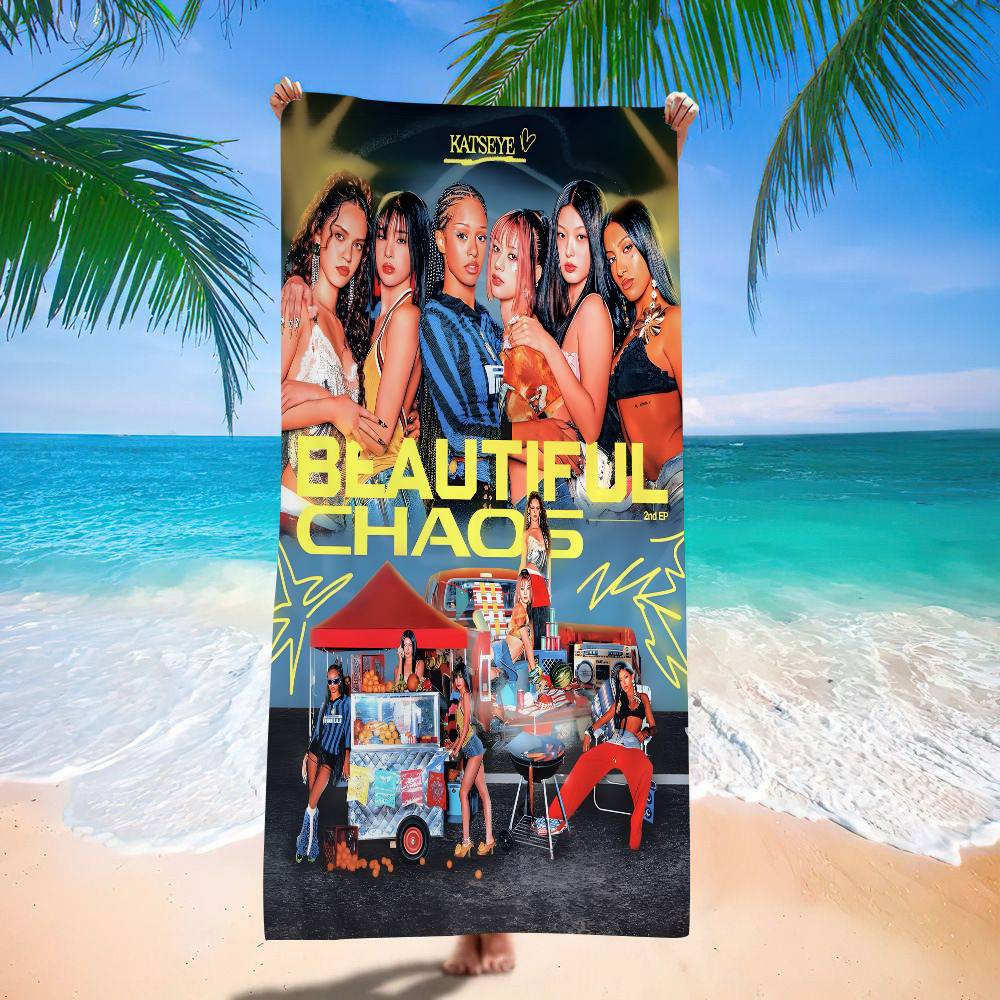 Group K-Katseye K-Pop Microfiber Blanket Quick Drying Beach Towels Oversized Printing Super Absorbent Pool Towel Blanket