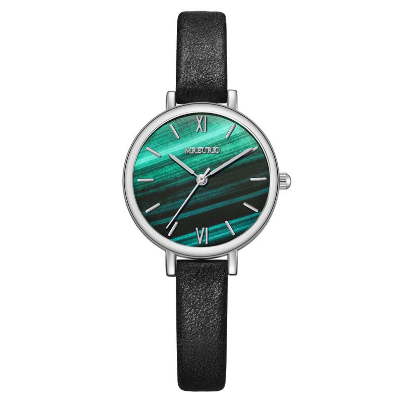 Новые женские часы Xiaohongshu, женские часы, женские водонепроницаемые кварцевые часы с поясом, маленькие зеленые часы INS wind ниша