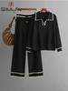 Elegant Women's Sweater Two Piece Sets Autumn Winter New Office Ladies Knitted Jumpers and Pants 2 Pieces Sets Outifits Women
