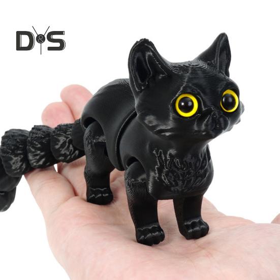 3D-печатная игрушка для кошек с гибкими суставами, шарнирная модель кошки для взрослых, 3D-печатные игрушки для животных, игрушки-фиджет для домашнего офиса, декора класса