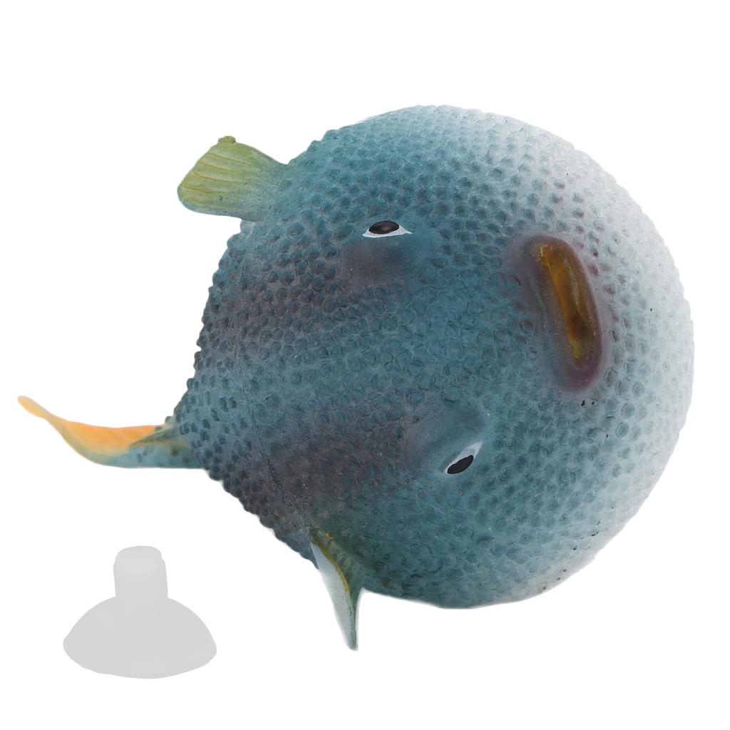 Aquarium Puffer Fish Luminous Simulation Rubber Fish with Suction Cup for Fish Tanks