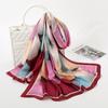 Spring and Summer Thin New Satin Long Silk Scarf Korean Version of the Elegant Geometric Circle Printing Scarf Holiday Large Shawl