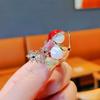1PC Cute Rhinestone Skiing Snowflake Broom Christmas Snowman Brooches Shining Exquisite