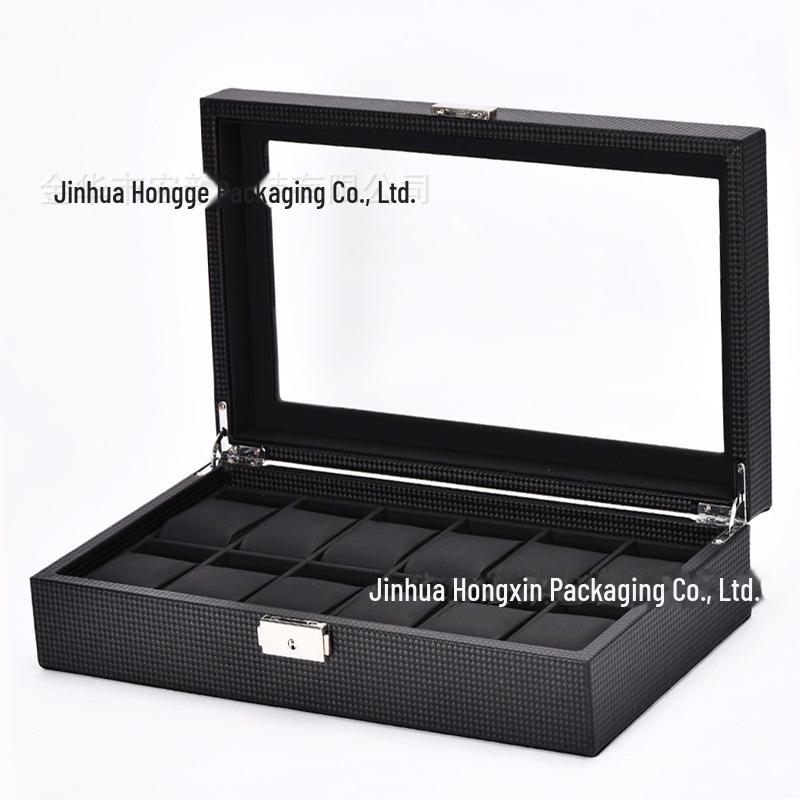 Роскошная многопозиционная шкатулка для часов и ювелирных изделий из углеродного волокна