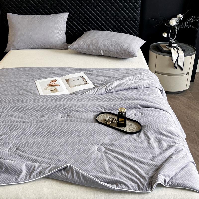 Жаккардовое бамбуковое охлаждающее летнее одеяло для кровати размера «queen» и «king», шелковистое одеяло для кондиционера, легкое охлажденное одеяло, мягкое, против клещей