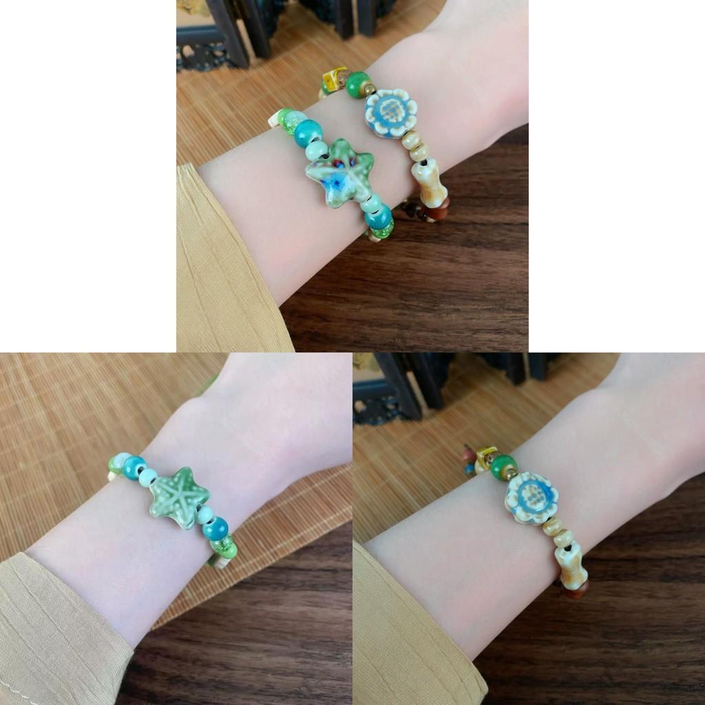Starfish Sunflower Bracelet Ceramic Beaded Jewelry Decoration Women Fashion Gift