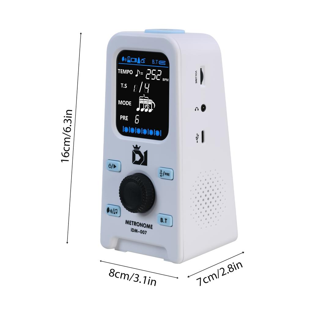 DK Electronic Metronome BT Speaker Rechargeable LCD Screen Vocal Metronome for Mini Piano Guitar