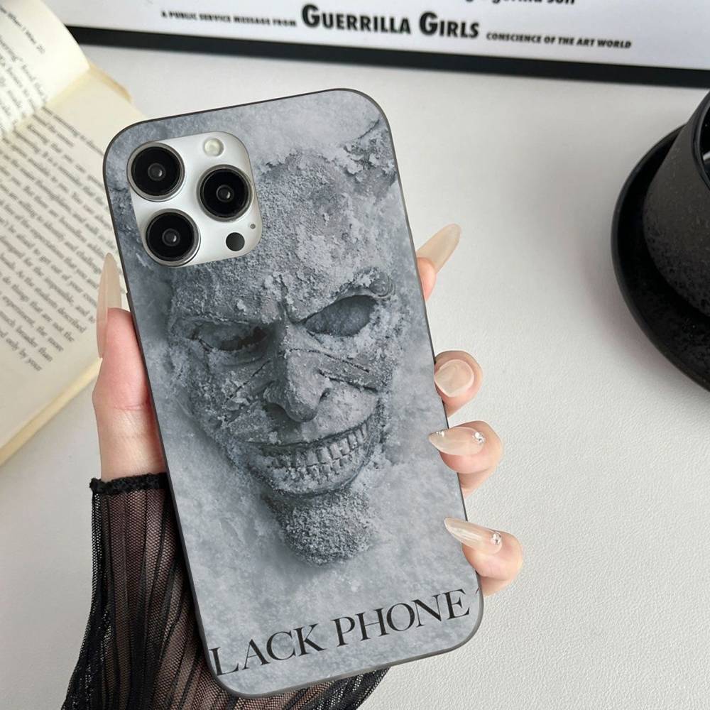 Фильм ужасов Черный P-Телефон Для IPhone 16 15 11 12 13 14 17 Pro Max PLUS Pro Мягкий Гофрированный Силиконовый Задний Чехол для Телефона