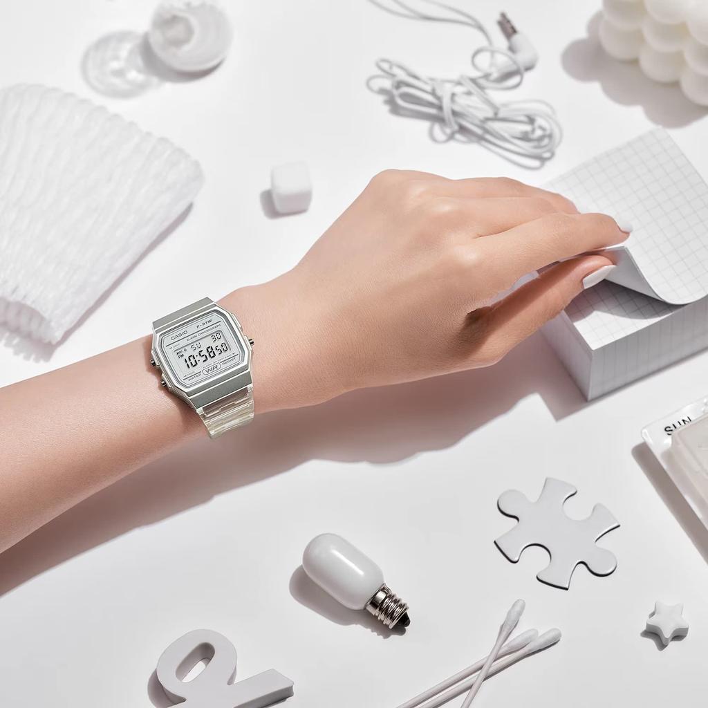 Casio Digital Watch Quartz Unisex Cheap Casio Clear F-91WS-7 [Item]