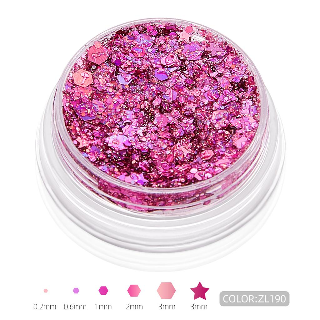 Popular Sequins Gel Glitter Gel Body Facial Hair Eye Stage Makeup Highlight Powder Sequins
