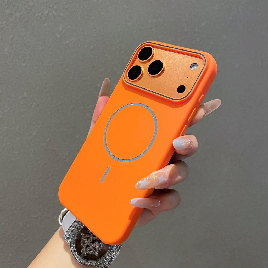 Подходит для Apple 16Promax, чехол для мобильного телефона с магнитом, контрастного цвета, тонкий ободок, для iPhone 15Pro, мягкий ТПУ чехол с покрытием под кожу, эффект капель масла