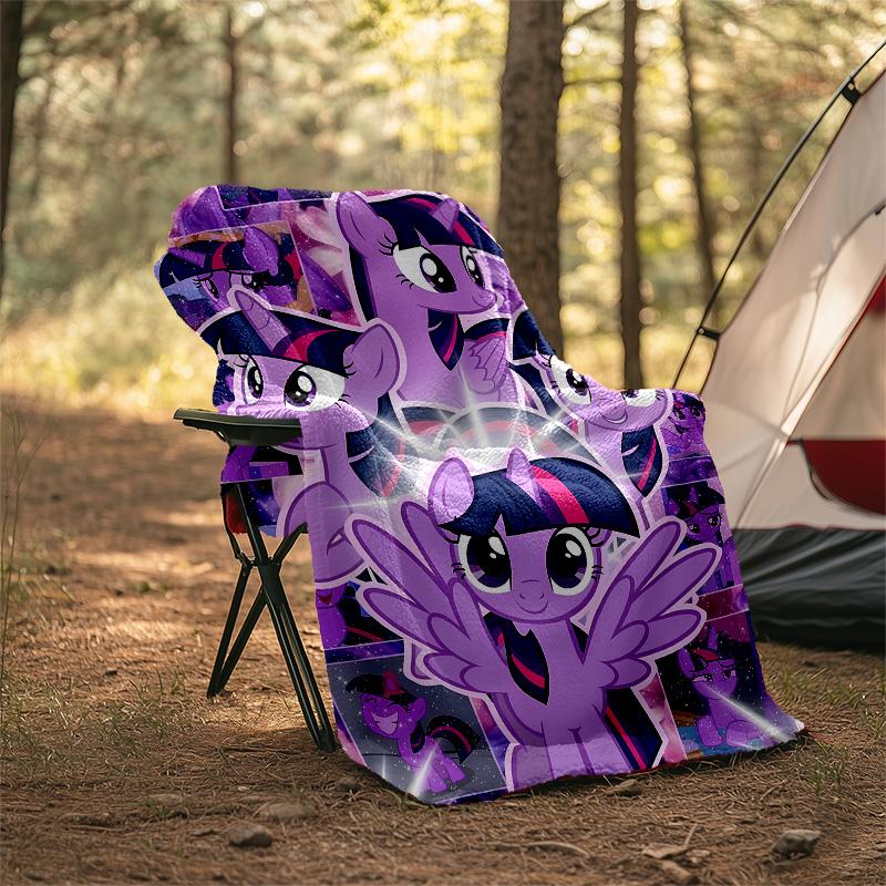1pc My Little Pony5 Theme Blanket - Digital Print, Polyester, Cozy for All Seasons, Perfect for Outdoor, Camping, and Travel