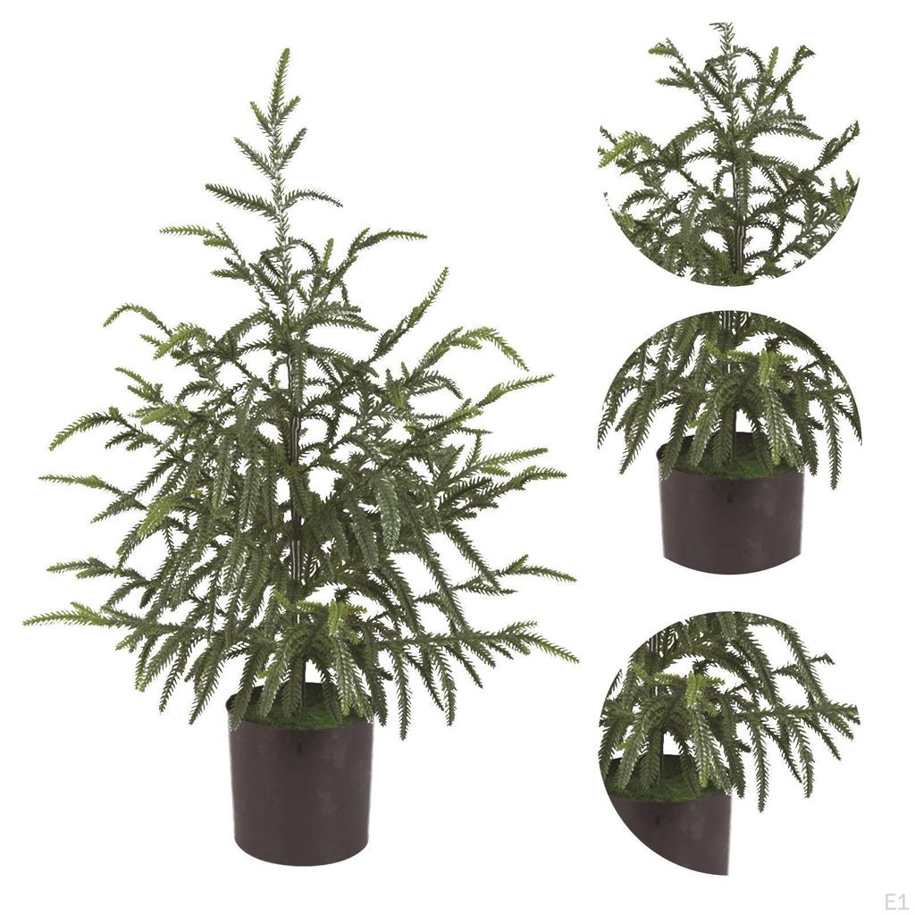 Artificial Tree Potted Green Plant 17.7x23.6 Inch Realistic Undecorated Tabletop Christmas for