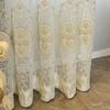Роскошные европейские вышитые прозрачные шторы для гостиной, балкона и спальни - защита от ультрафиолета, полиэстеровые шторы, пригодные для машинной стирки