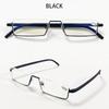 Metal Anti-Blue Light Reading Glasses Men Half Frame Prescription Eyeglasses Male Reading Glasses