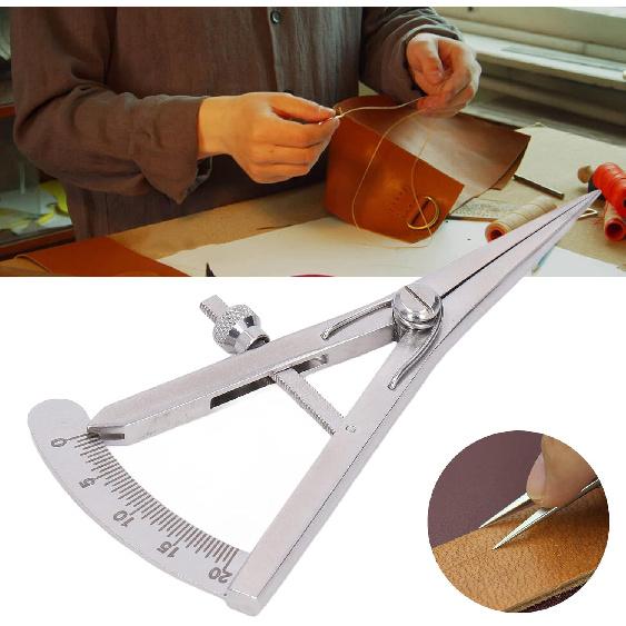 Разметочный циркуль, металлический компас многоцелевой высокоточный регулируемый для проектов по обрезке кожи(Разметочный циркуль с винтовым фиксатором)