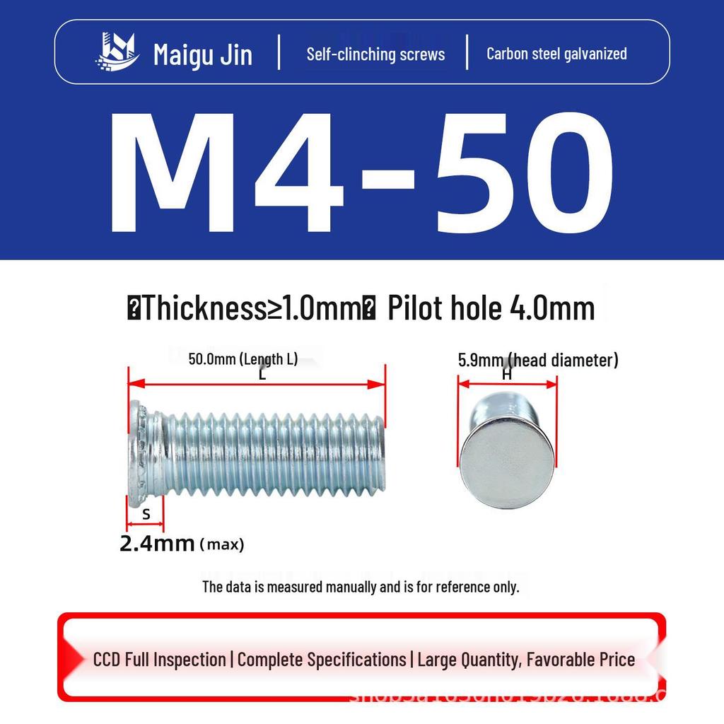 Flat Head Carbon Steel Galvanized Rivet Nuts FH-M2 to M10 - Free Shipping