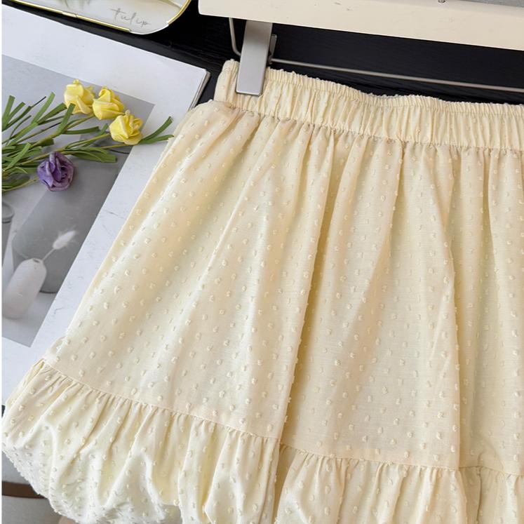 DIMANAF 2025 Летние новые женские юбки с эластичной талией, однотонные элегантные юбки желто-зеленого цвета