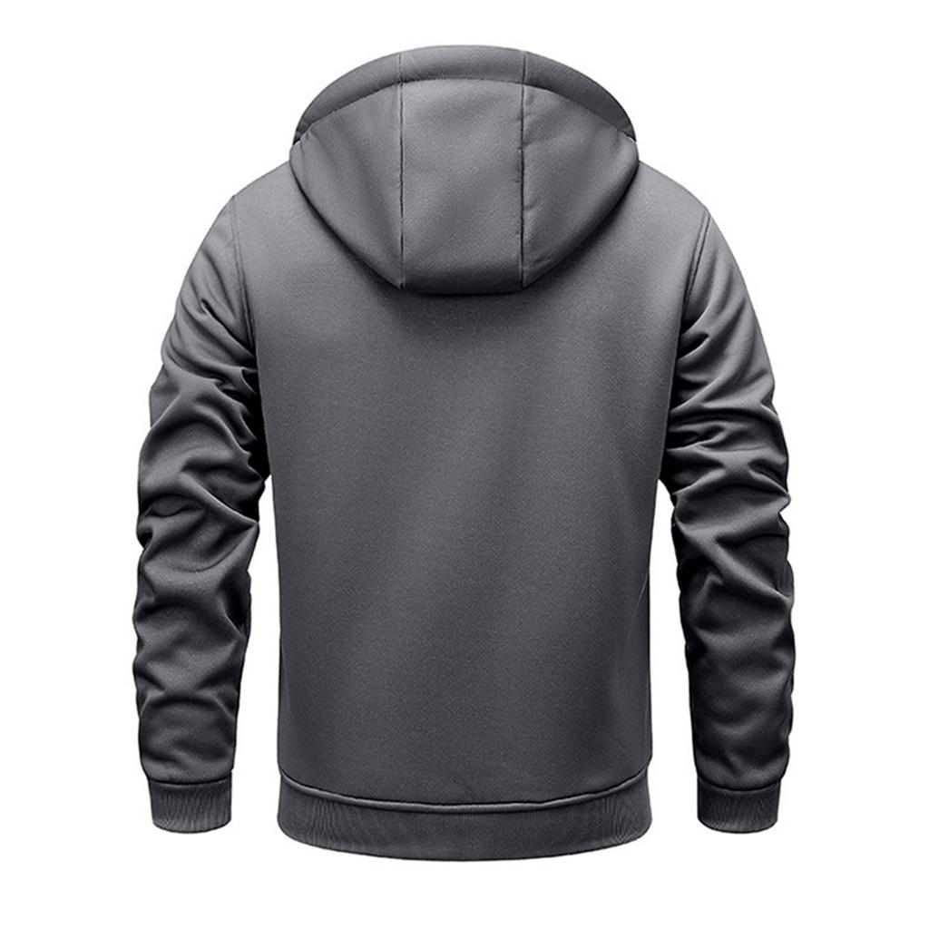 Lamb Fleece Men's Hoodie With Thickened Fleece Winter, Hooded Sportswear, Casual Cardigan, And Warm Jacket